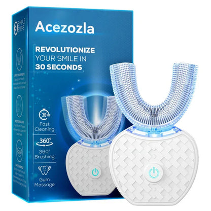 Acezozla® Ultrasonic Adult Electric Toothbrush, Sonic Toothbrush 360° Oral Cleaning Wireless Charging & LED