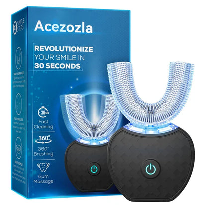 Acezozla® Ultrasonic Adult Electric Toothbrush, Sonic Toothbrush 360° Oral Cleaning Wireless Charging & LED